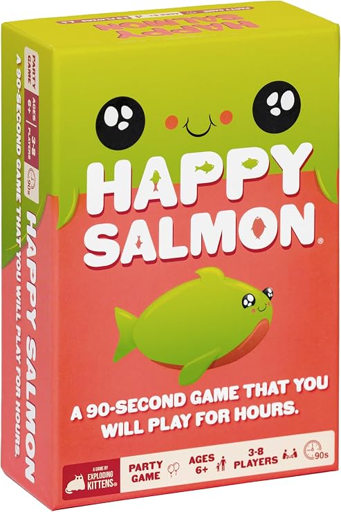 Exploding Kittens Happy Salmon, 3-8 Players, Ages 6+ Group Card Game