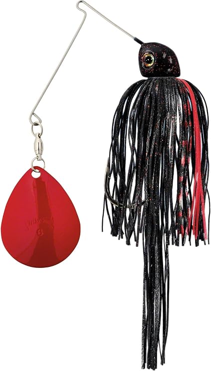 Strike King Tour Grade Night Spinnerbait, Bass Fishing Lure, Black and Red