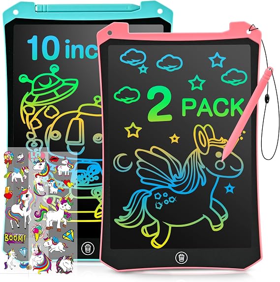 LCD Writing Tablet, 2 Pack Toddler Kids Toys, Travel Essentials Games