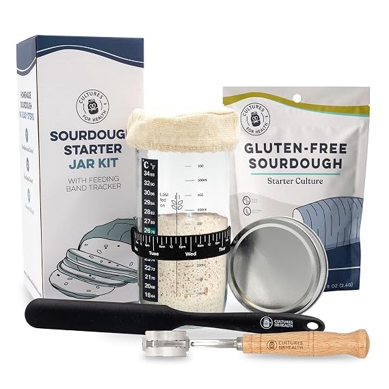 Cultures for Health Gluten Free Sourdough Starter, Bread Lame, Starter Jar Kit Bundle | Essential Baking Supplies for Homemade Bread | DIY Breadmaking Kit
