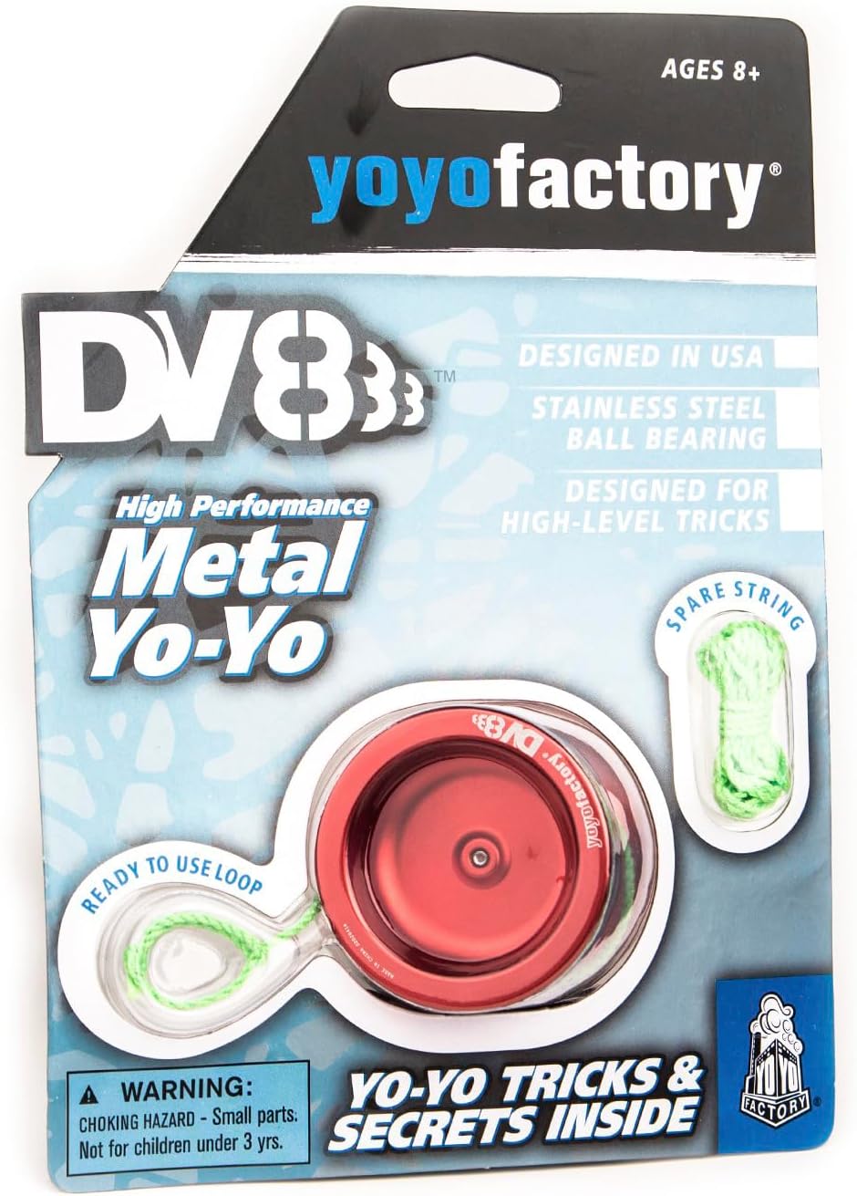 YoYo Factory DV888 Metal Yo Yo – Trick YoYo for DNA | Responsive Professional Style Yoyo Kids, Teens & Adults - Red