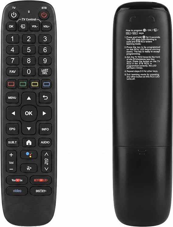 V6 Remote Control with Backlit Buttons and Voice Function for VSEEBOX V6 Max, V5 Pro, V3 Plus, V2 Pro and V1 TV Boxes, Easy Setup Replacement Remote