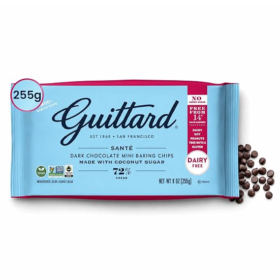 GUITTARD 72% Sante Dark Chocolate Baking Chips, 9 OZ