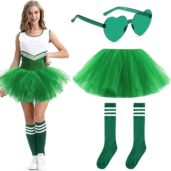 Tutus for Women Adult,5 Layered Tulle Neon Tutu Skirt with Tube Socks & Sunglasses for Running Ballet Dance Party