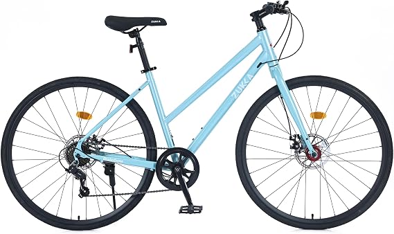 7 Speeds Road Bike Hybrid Bike for Men and Women, 700C Wheels Racing Bicycle, Commuter Bicycle,City Bicycles,Double Disc Brakes,Commuting Cycle,Multiple Colors