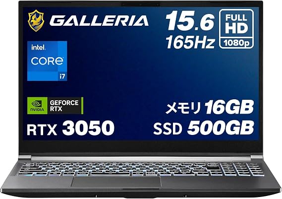 GALLERIA RL7C-R35-5N Gaming Laptop RTX 3050 / Core i7-13620H / 16GB / 500GB Windows 11 Home 15.6-inch 165Hz Video Editing & Live Games 15968-3569