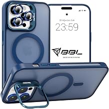 Case for iPhone from Babylon Camera Protected Matte Transparent Color Stand Case with Magsafe Wireless Charging Feature (Lens Gift) (Navy Blue, iPhone 16 Pro Max)