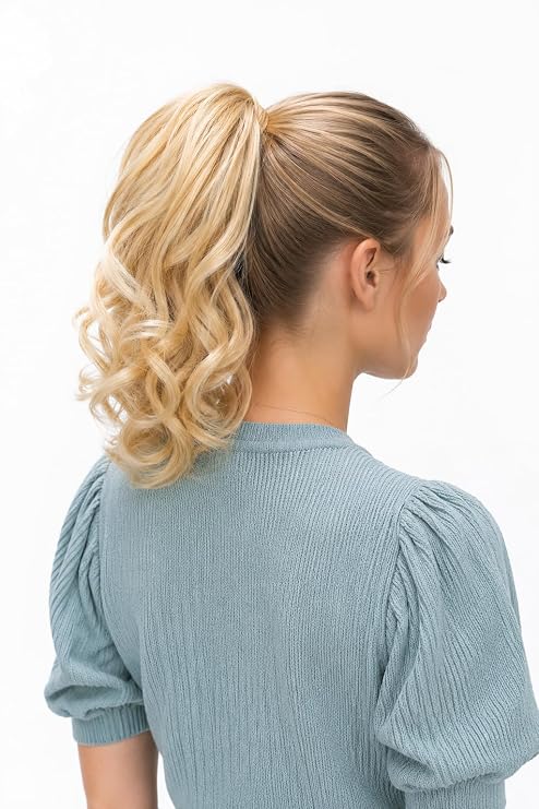 CAISHA 14" Lightweight Synthetic Ponytail Claw Clip Bleach Blonde H84