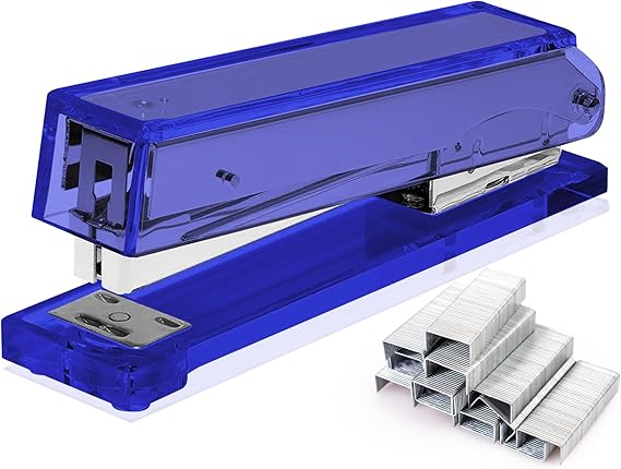 OfficeGoods Acrylic Stapler, Stylish and Compact Design, Blue