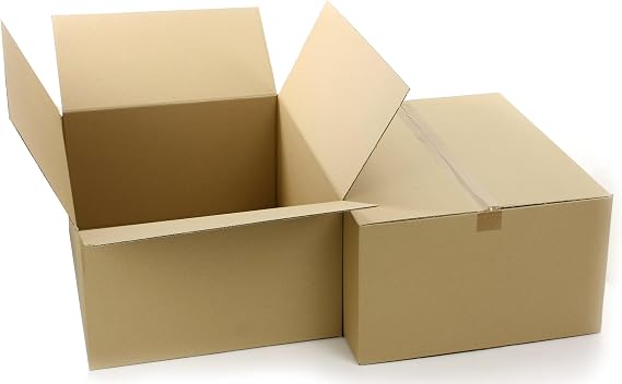 25x Folding Cardboard Boxes 600 x 400 x 250 mm External Dimensions Shipping Boxes E-commerce Cardboard Double Corrugated Brown Cardboard Packaging Postal Box Parcel Packaging Post Box Parcel