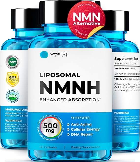 Liposomal NMNH 500 MG - NMN Supplement Alternative - NAD Supplements for Women & Men | Healthy Anti Aging - Cell Support for Energy, Focus & Skin - Advanced NAD+ Resveratrol 3-Party Tested | 1 Pack