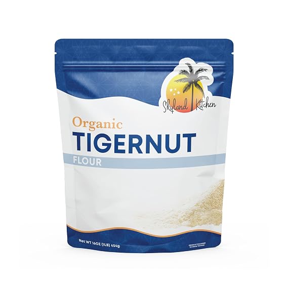 Skyland Kitchen Organic Tigernut Flour, 16oz bag, Keto, Paleo, Nut-Free, Non-GMO and Gluten Free, Vegan Baking Flour for Cookies, Pancakes, Bread and Pastries