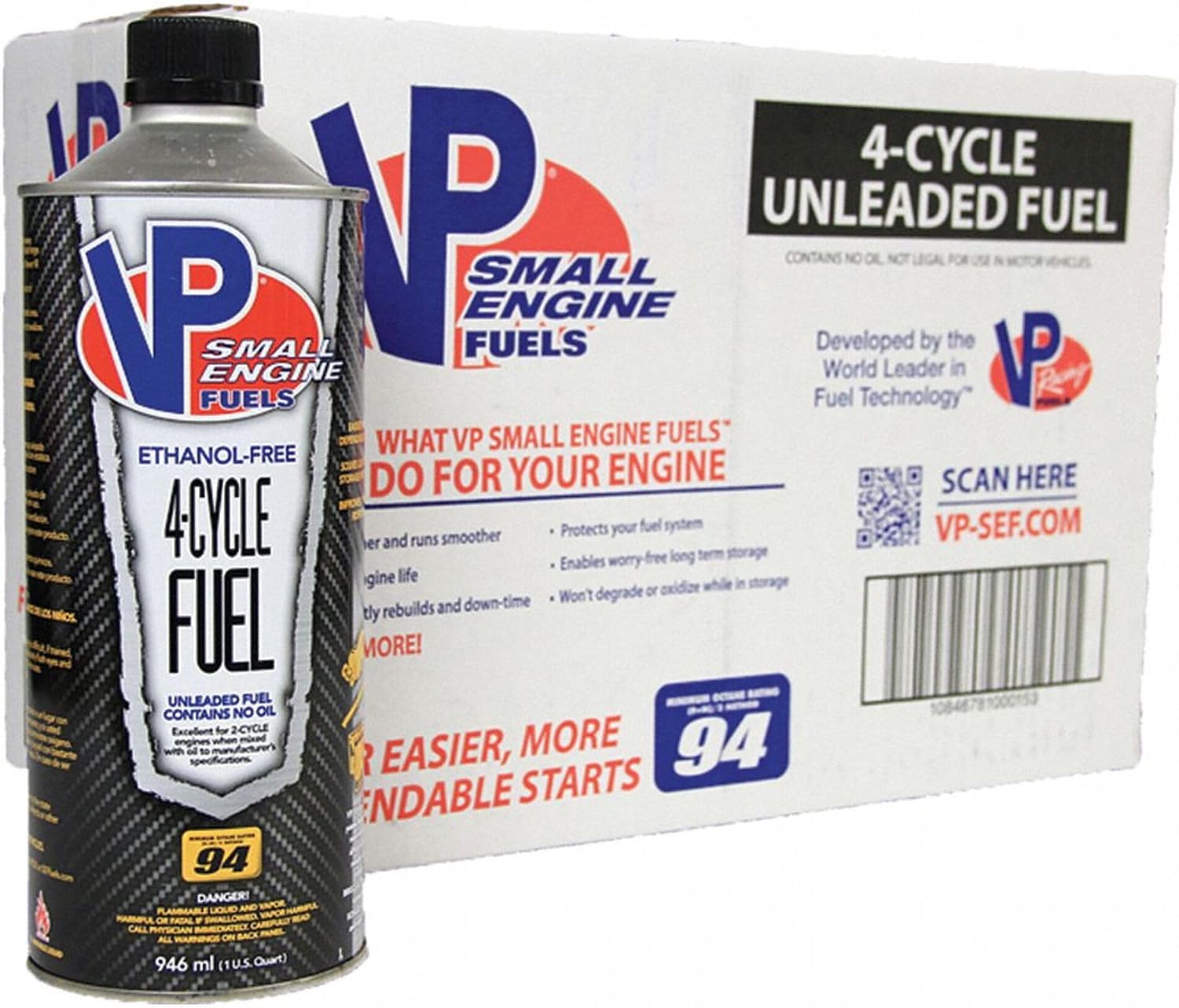 Small Engine Fuel, 4 Cycle, 1 qt., PK8