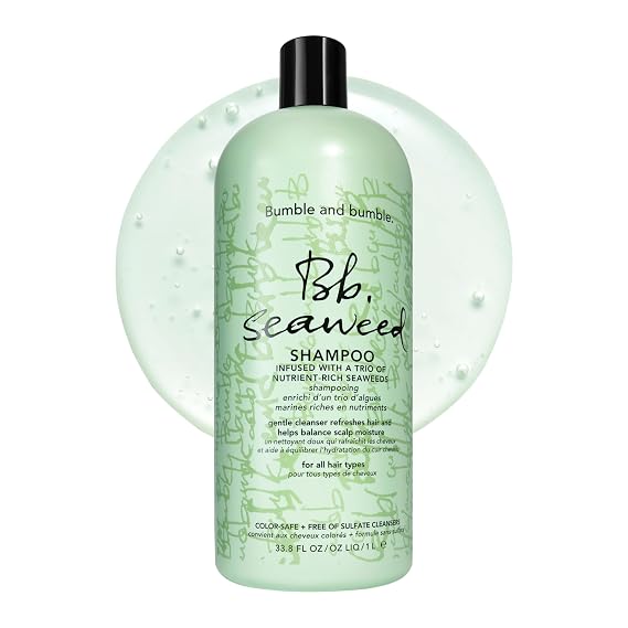 Bumble and bumble. Seaweed Hydrating Shampoo | Gently Cleanses Without Stripping |Improves Scalp Hydration| For Fine to Medium Curly, Wavy, Straight Hair | Liter Size, Pump Sold Separately, 33.8 Fl Oz