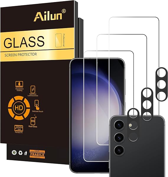 Ailun Screen Protector + Camera Lens Protector for Galaxy S23 FE, 3+3 Pack