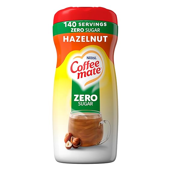 Coffee mate Zero Sugar Hazelnut Powder Creamer, 10.2 Oz