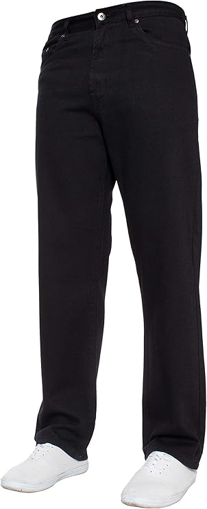 Mens Straight Leg Jeans Basic Heavy Duty Work Denim Trousers Pants All Waist Big Sizes in 4 Colours