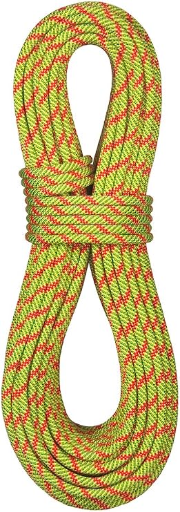 BlueWater Ropes 9.1mm Icon Double Dry Dynamic Single Rope (Sprout/Red Orange, 80M)
