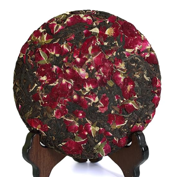 GOARTEA Dianhong Black Tea Cake - 200g / 7.05oz 2018 Year Red Rose Flower - Chinese Yunnan Fengqing Dian Hong Loose Leaf