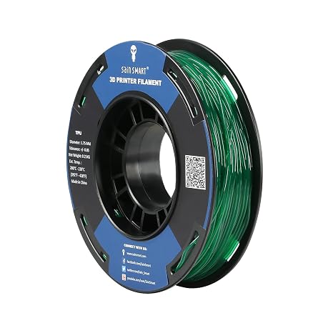SainSmart TPU Filament 1.75 Dark Green Flexible TPU 3D Printing Filament 1.75 mm 250g Translucent Color Dimensional Accuracy +/- 0.05 mm