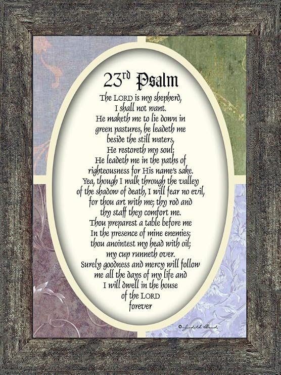 Vintage 23rd Psalm, Scripture from The 23rd Psalm, 7x9 77931BW