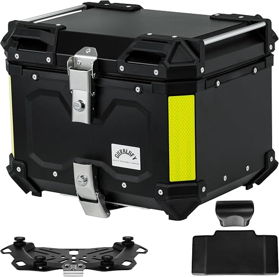 Motorcycle Top Case, 45L Aluminum Motorcycle Trunk, Tail Box Bag