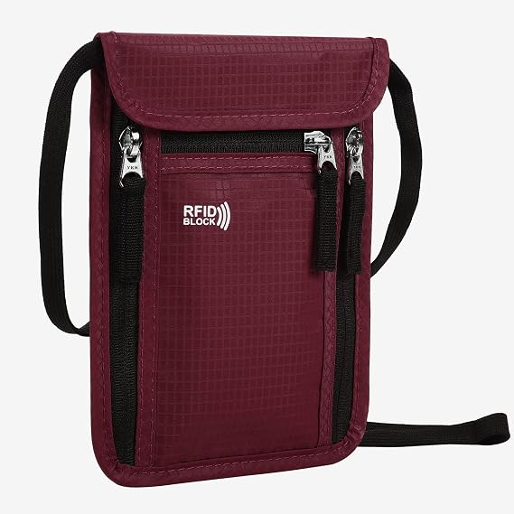 Travel Pouch Neck Wallet Family Passport Holder Organizer Case with RFID Blocking | Family Passport Holder
