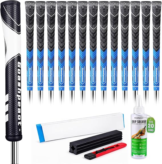 Half Corded Golf Grips 13 Pack & Putter Grip with Golf Grip Kit,All Weather Performance Traction Hybrid and High Feedback Golf Club Grips