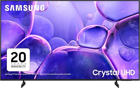 Samsung Smart TV 43'' U8000F Crystal UHD 4K TV, Crystal Processor 4K, Motion Xcelerator, Gaming Hub, Knox Security, Metal Stream Design [2025] [Energy Class G]