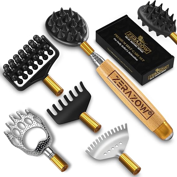 Telescopic Back Scratcher (5 Detachable Heads) for Men & Women | Father’s Day & Dad Birthday Gifts | Premium Extendable Itch Relief & Massage Tool | Gifts for Him | UK Brand