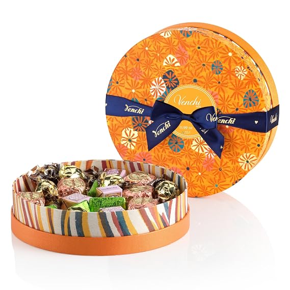 Venchi - Murrine Collection - Medium Orange Hamper with Assorted Chocolates, Gift Idea for Birthday and Anniversary, 14.1 oz