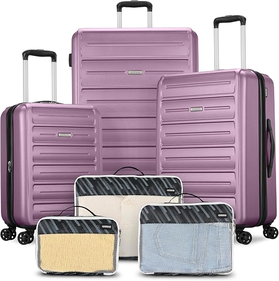 American Tourister Westridge Hardside Luggage Set with Spinner Wheels, Purple Haze, 3PC SET CO/M/L, Westridge Hardside Luggage with Spinner Wheels