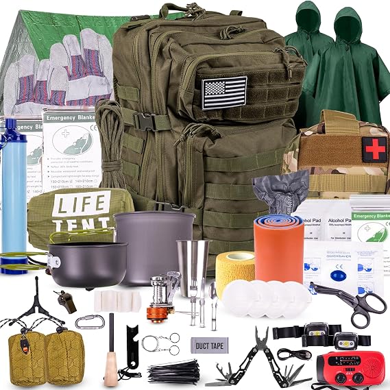 TacPreps Bug Out Bag Backpack Survival Kit, Prepper Emergency Survival Gear