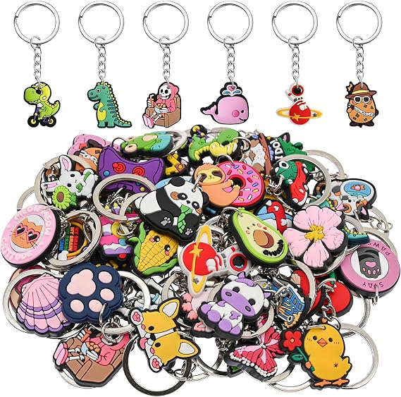 30-200P Cute Keychains for Backpacks Bulk Keychain Charms Decor Bag Accessories Keyring Random Different Key Chains