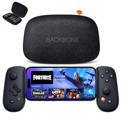 BACKBONE One Gaming Bundle Mobile Gaming Controller for iPhone (Lightning) 2nd Gen + Protective Controller Case Compatible with Xbox, PlayStation Remote Play, Apple Arcade, and More