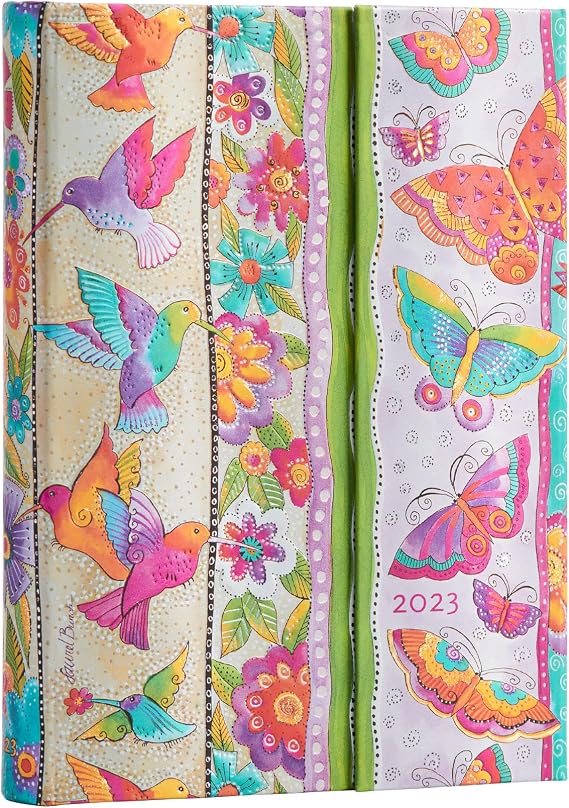 Paperblanks 12 Month Planners 2023 Hummingbirds & Flutterbyes | Day-at-a-Time | Midi (130 180 mm)