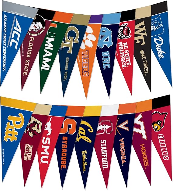 Rico Industries NCAA Complete 4" x 9" Felt Mini Pennant Conference Set (Includes ALL Teams of Each Conference)