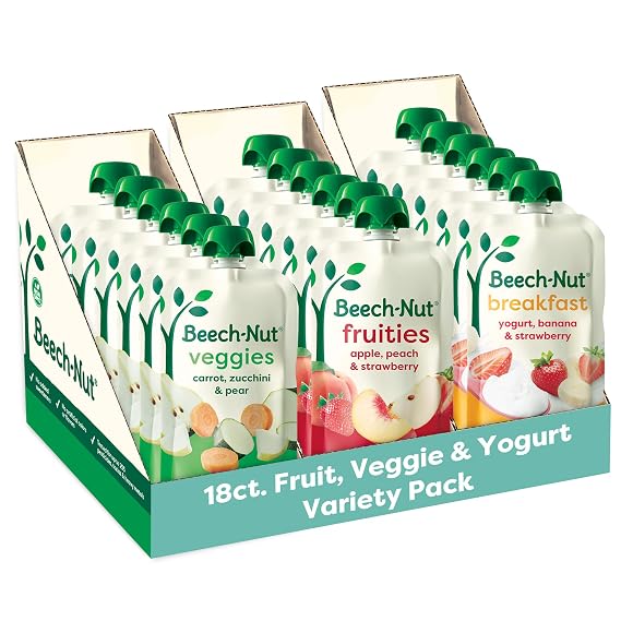 Beech-Nut Baby & Toddler Pouches, Favorite Flavors Variety Pack, 18 Pouches