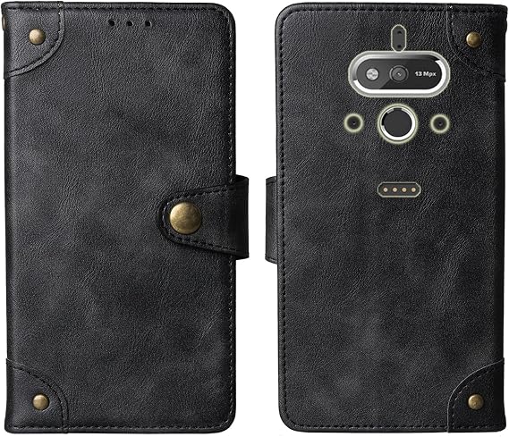 Flip Genuine Premium Leather Phone Gel Case for Hammer Explorer 5.72" Back Cover Skin Etui Protective Protector Wallet Pouch Shell Bumper (Black)