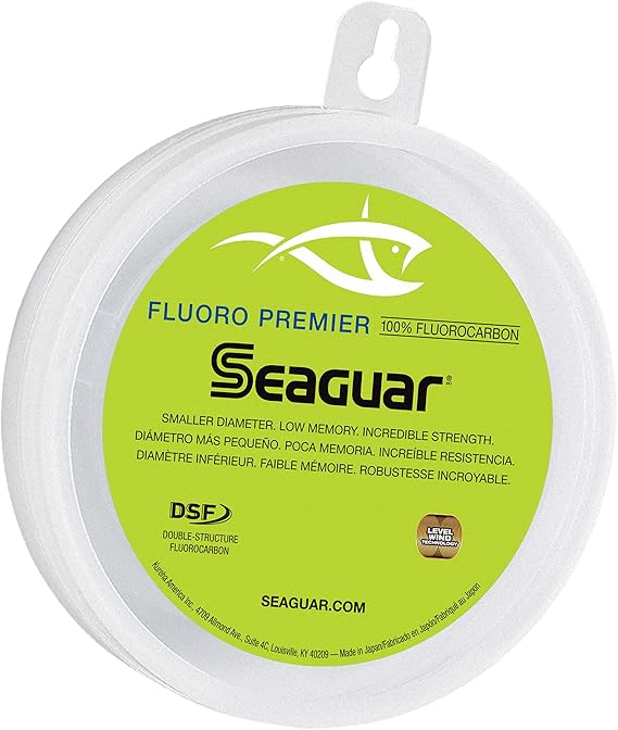 Seaguar Fluoro Premier Saltwater Fishing Line Shock Leader, 100% Fluorocarbon, Multiple Sizes