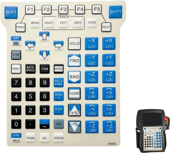AWE3 Membrane Keypad for Fanuc Robot Teaching AWE3 #H7H YD Teach Pendant Keyboard Replacement