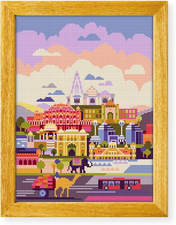 Awesome Pattern Studio Jaipur DS929, Diamond Painting Kit, Diamond Art Kits for Adults, Full Drill 5D Diamond Dots Kits. All Items Included.