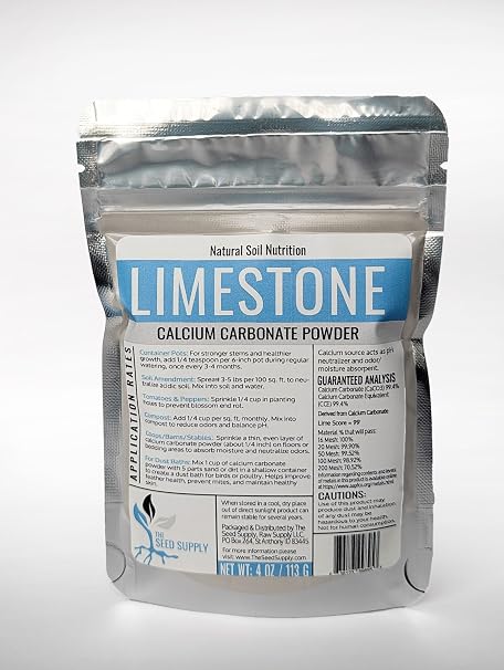 4 Ounces Calcium Carbonate Limestone Powder by The Seed Supply
