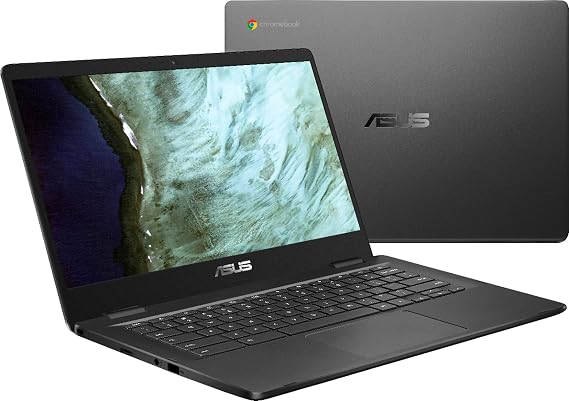Asus 14.0" HD Chromebook Laptop PC, Intel Dual Core Celeron N3350 Processor, 4GB RAM, 32GB eMMC, Chrome OS, Grey