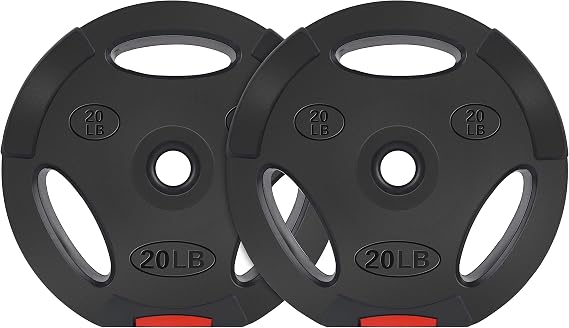 Signature Fitness Vinyl Standard Plate Weight Plate for Strength Training and Weightlifting, Multiple Sizes