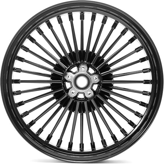 TOFR 18x3.5 Fat Spoke Front Wheel Black For Harley Touring Baggers 84-08
