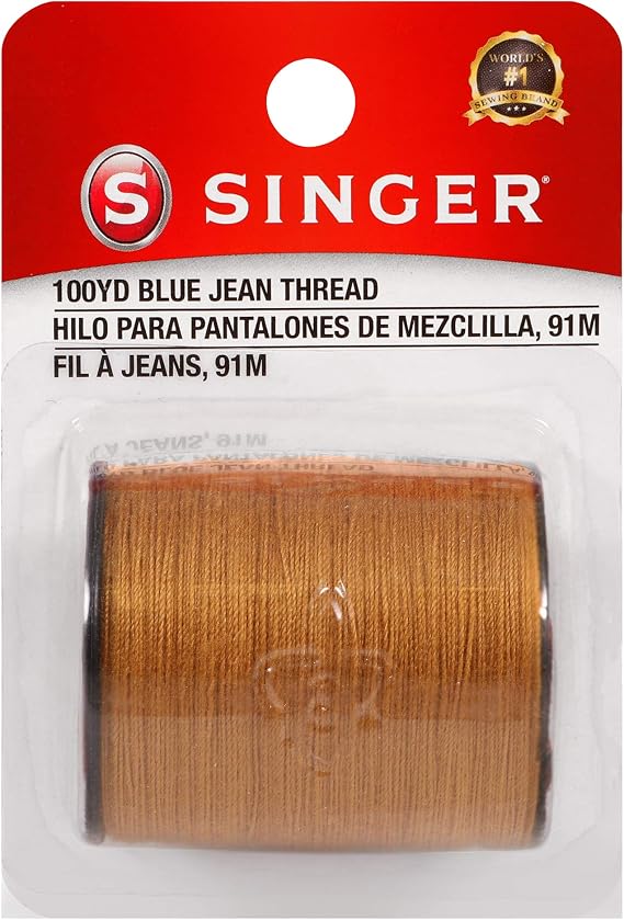 SINGER 67120 Blue Jean Thread, 100 Yards, Old Gold
