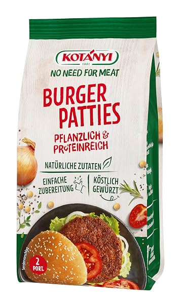 KOTÁNYI No Need For Meat Burger Patties 100% Vegetable Prepared in Minutes 100 g