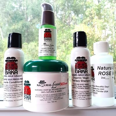 Baka Beautiful ORGANIC Chemical-Free NATURAL RELAXER MOISTURE KIT