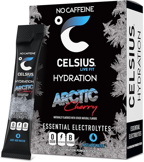 CELSIUS HYDRATIONTM Arctic Cherry, Sugar Free Electrolyte Hydration Drink Mix (Pack of 14)